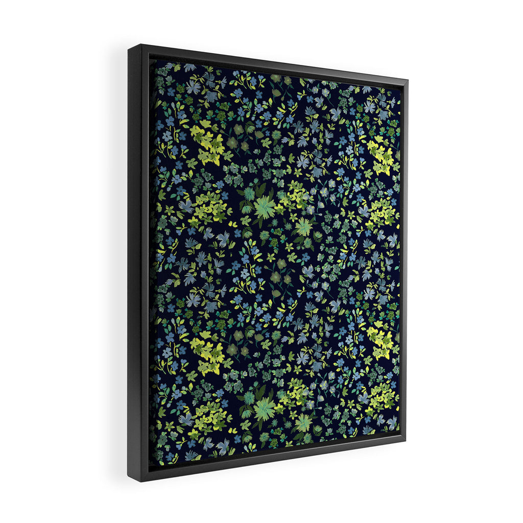 Botanical Night Bloom Framed Canvas Print Gallery Image 2