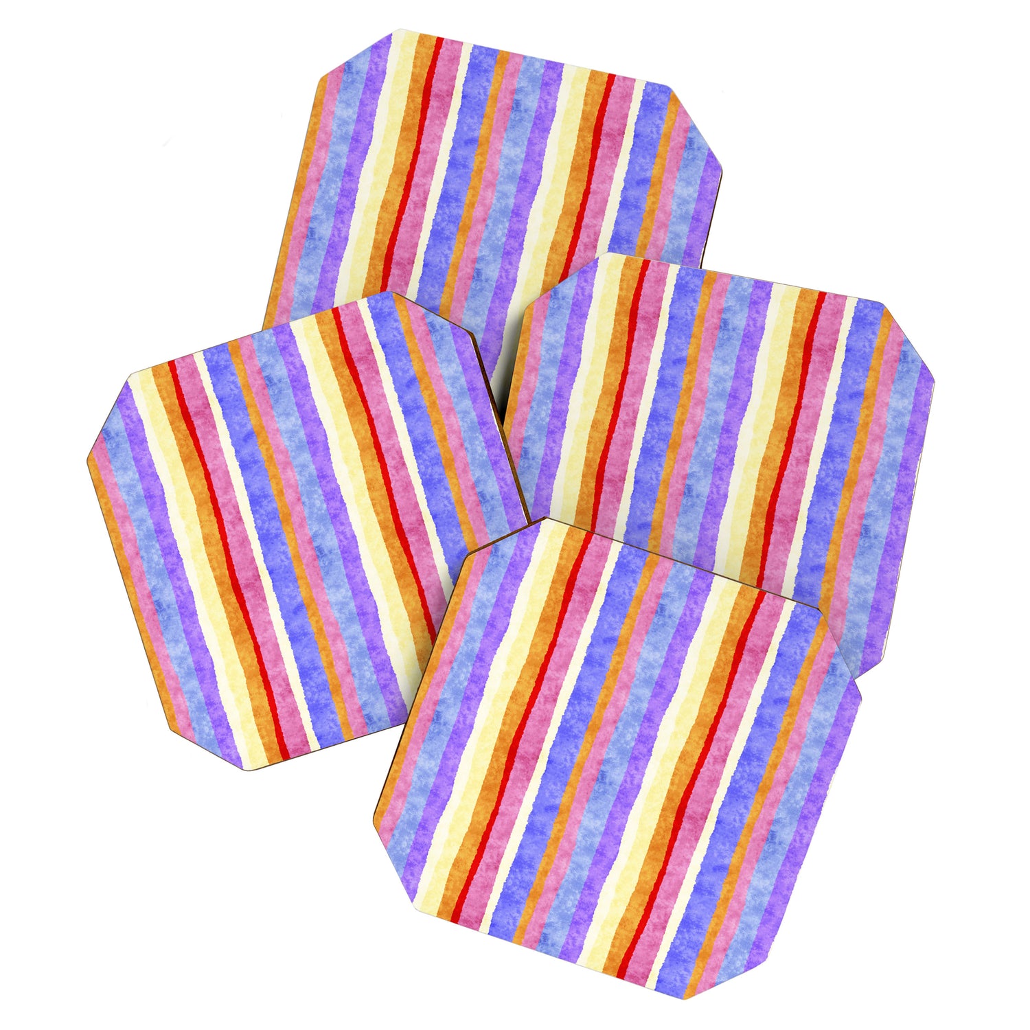 Colorful tye&die stripes Coaster Gallery Image 1