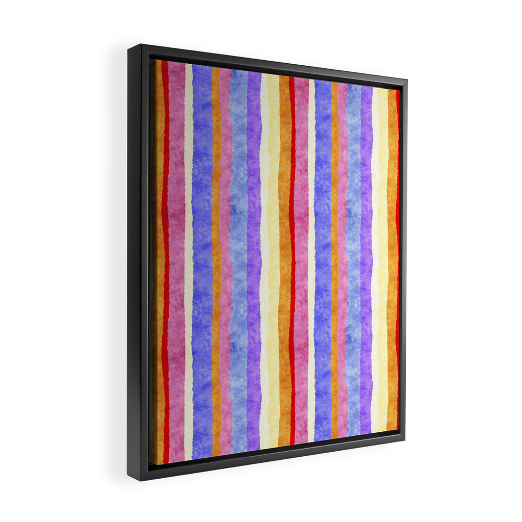 Colorful tye&die stripes Framed Canvas Print Gallery Image 2