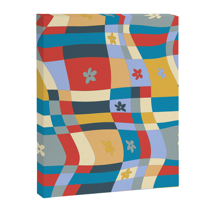 Colorful wavy checkerboard Canvas Print Gallery Image 1