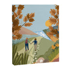 Couple Hiking Through colorful landscape Canvas Print Gallery Image 6