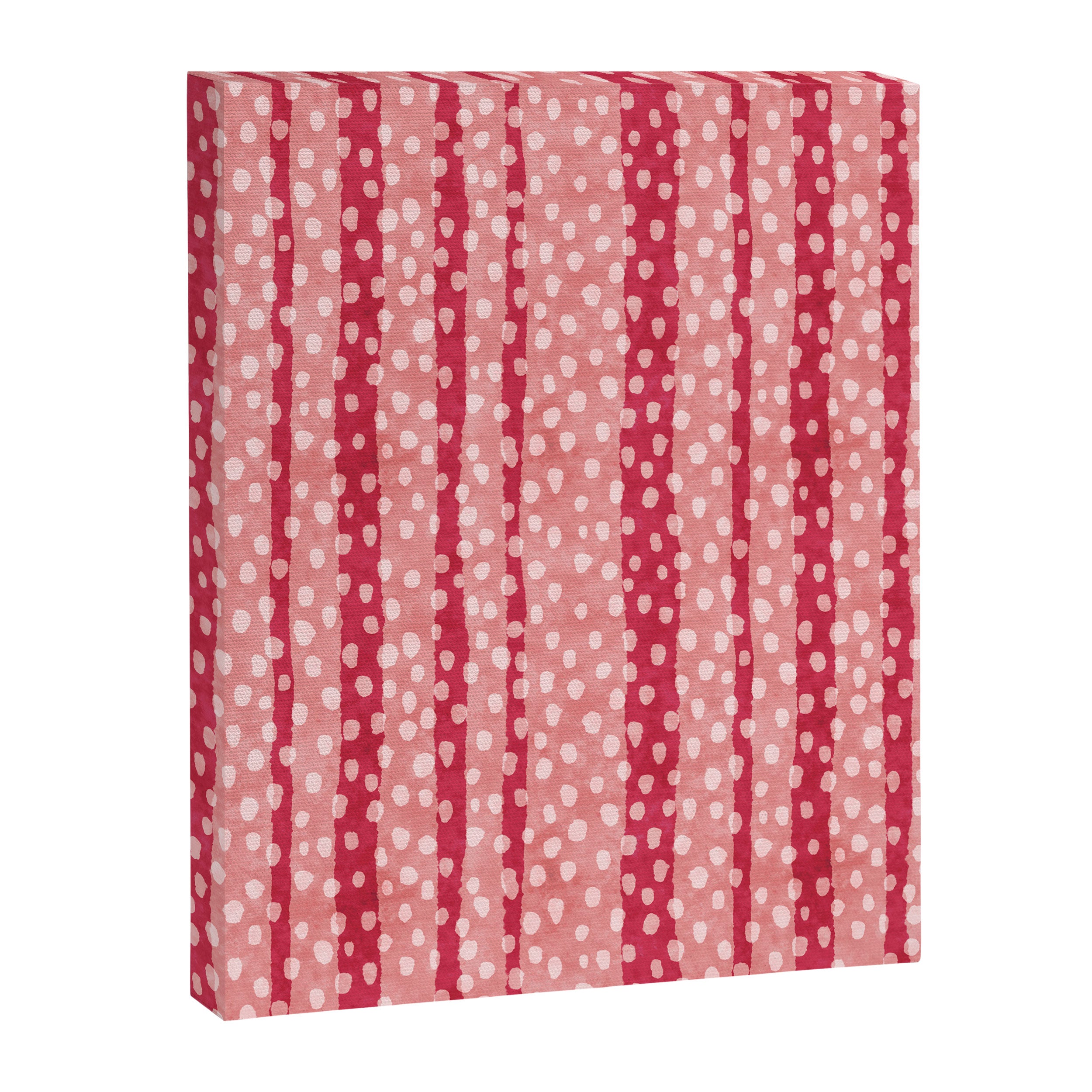 Dotted Stripes - Red & Pink Canvas Print