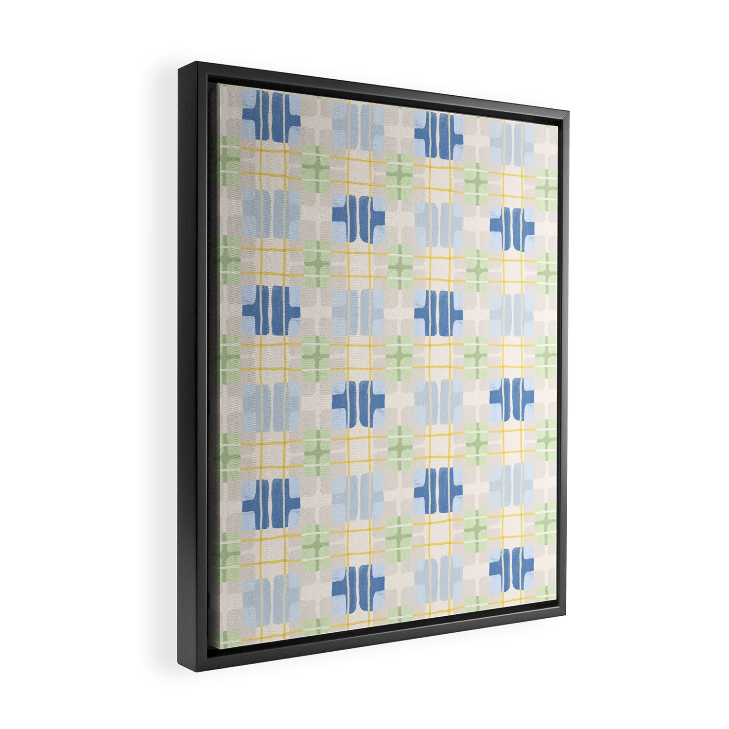 Geo handmade squares Framed Canvas Print Gallery Image 2