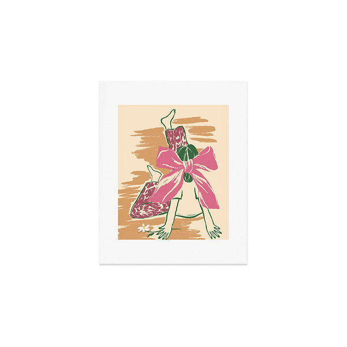 Girl With A Pink Bow Art Print Gallery Image 1
