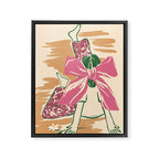 Girl With A Pink Bow Framed Canvas Print Gallery Image 6