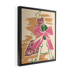 Girl With A Pink Bow Framed Canvas Print Gallery Image 2