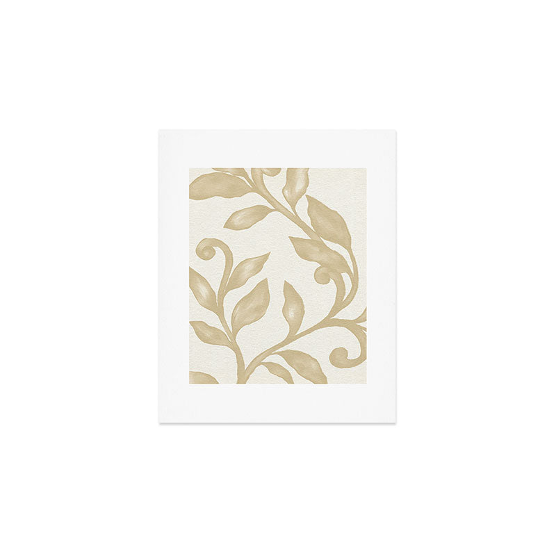 Gold elegant leaf  Art Print Gallery Image 1