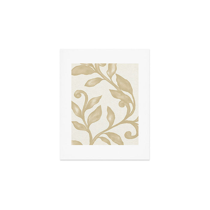 Gold elegant leaf  Art Print Gallery Image 1