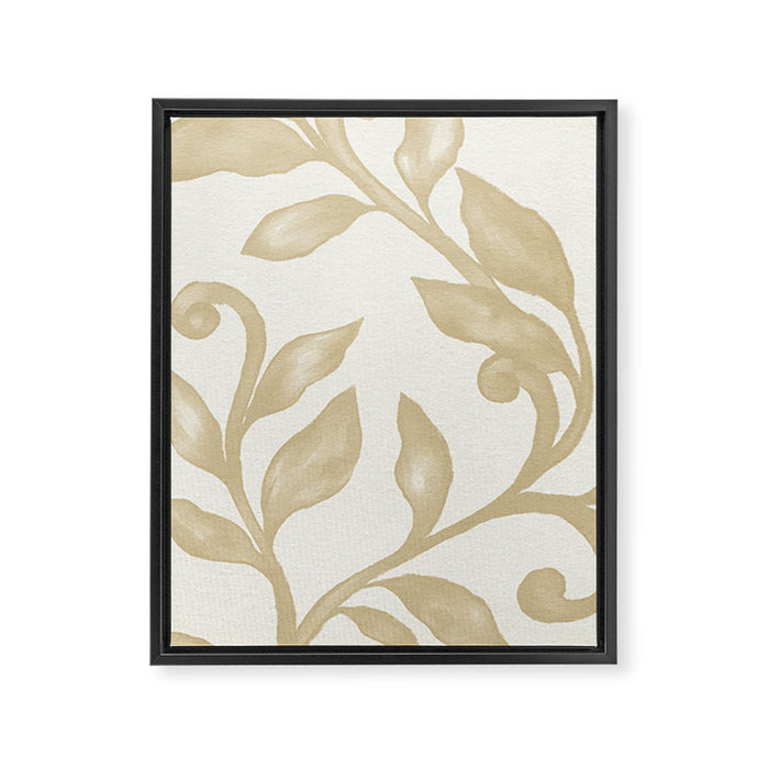 Gold elegant leaf  Framed Canvas Print Gallery Image 1