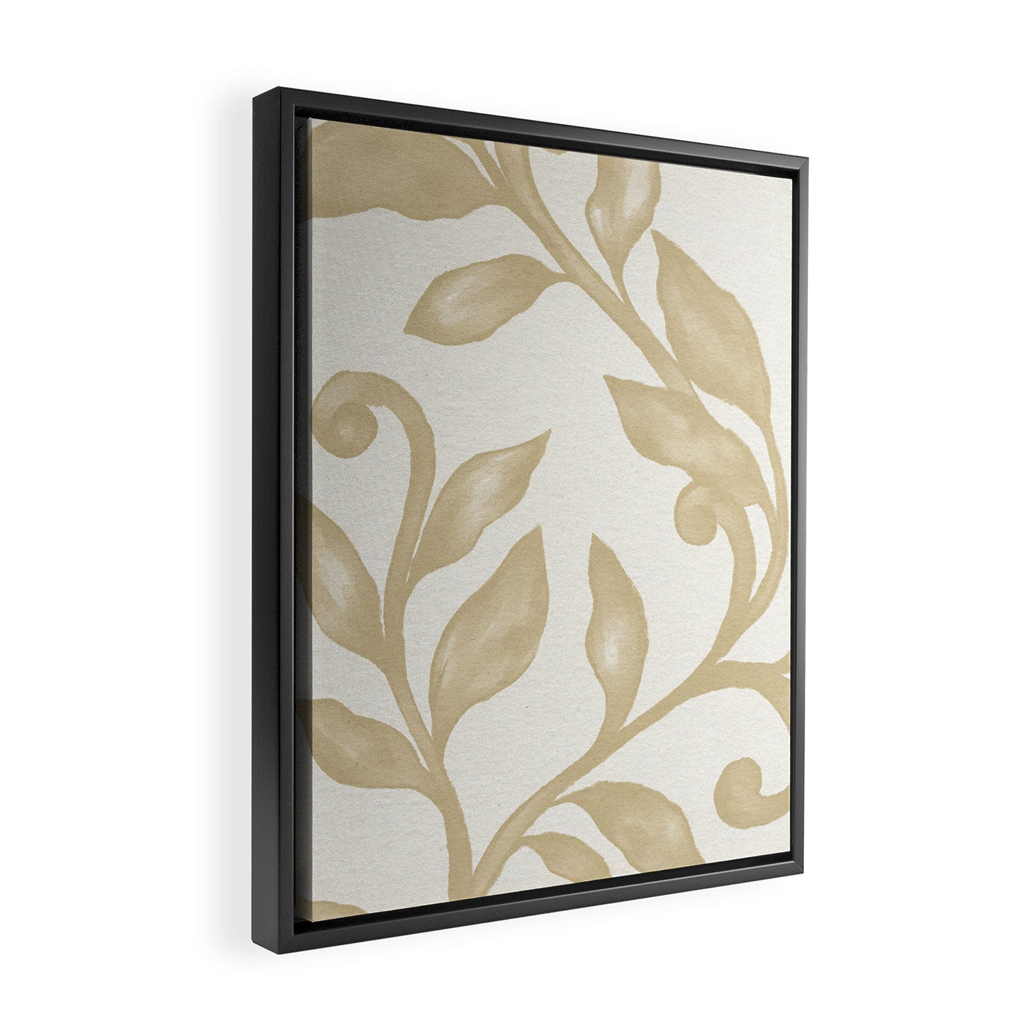 Gold elegant leaf  Framed Canvas Print Gallery Image 2