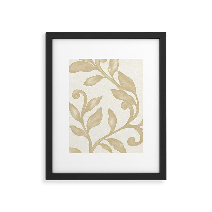 Gold elegant leaf  Framed Art Print Gallery Image 1