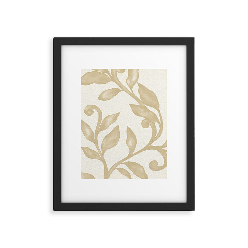 Gold elegant leaf  Framed Art Print Gallery Image 5