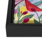 Gouache rainbow landscape Framed Canvas Print Gallery Image 3