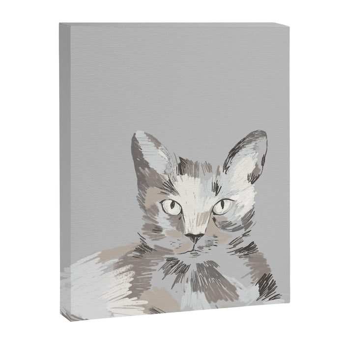 Gray Cat Sketch Canvas Print Gallery Image 1