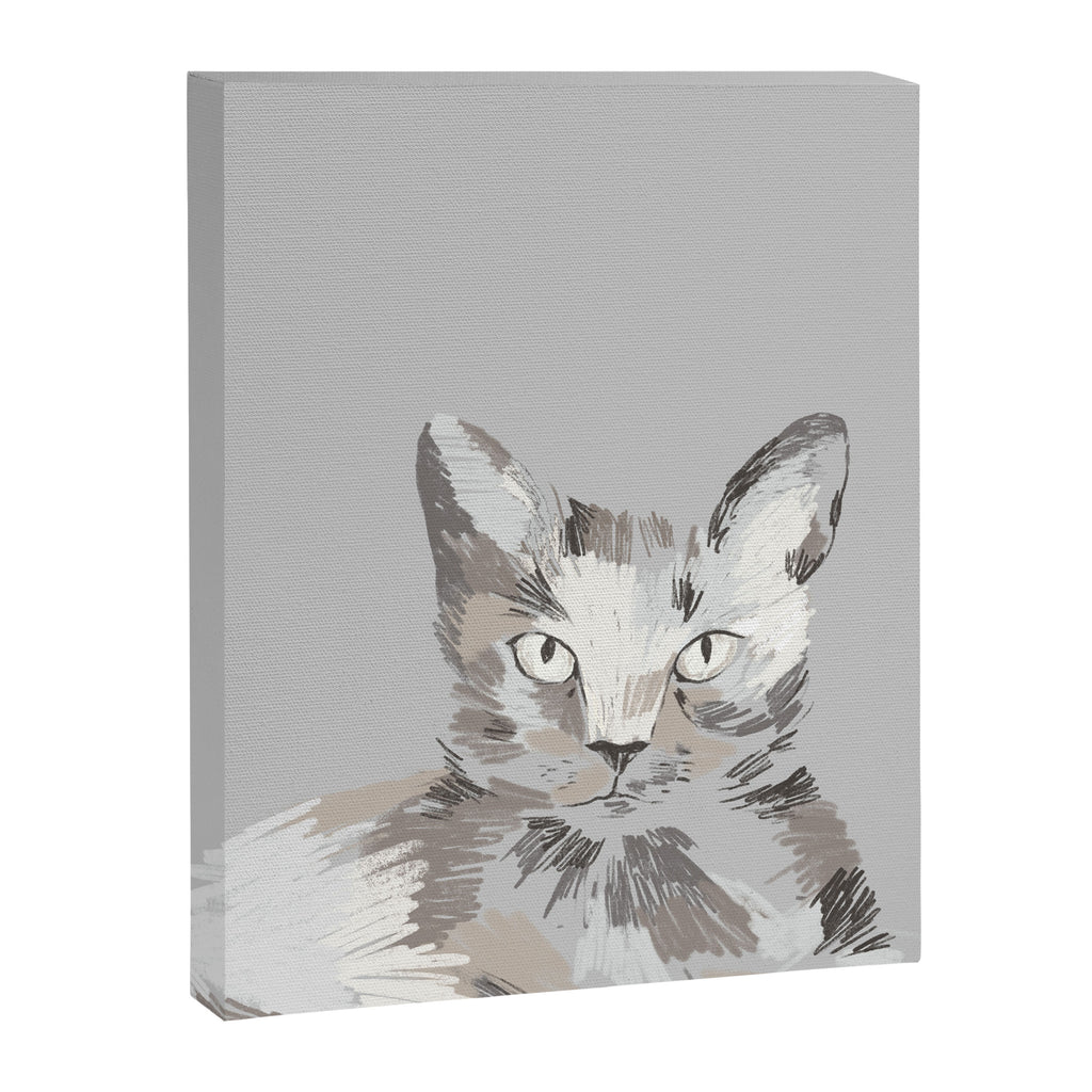 Gray Cat Sketch Canvas Print Gallery Image 6