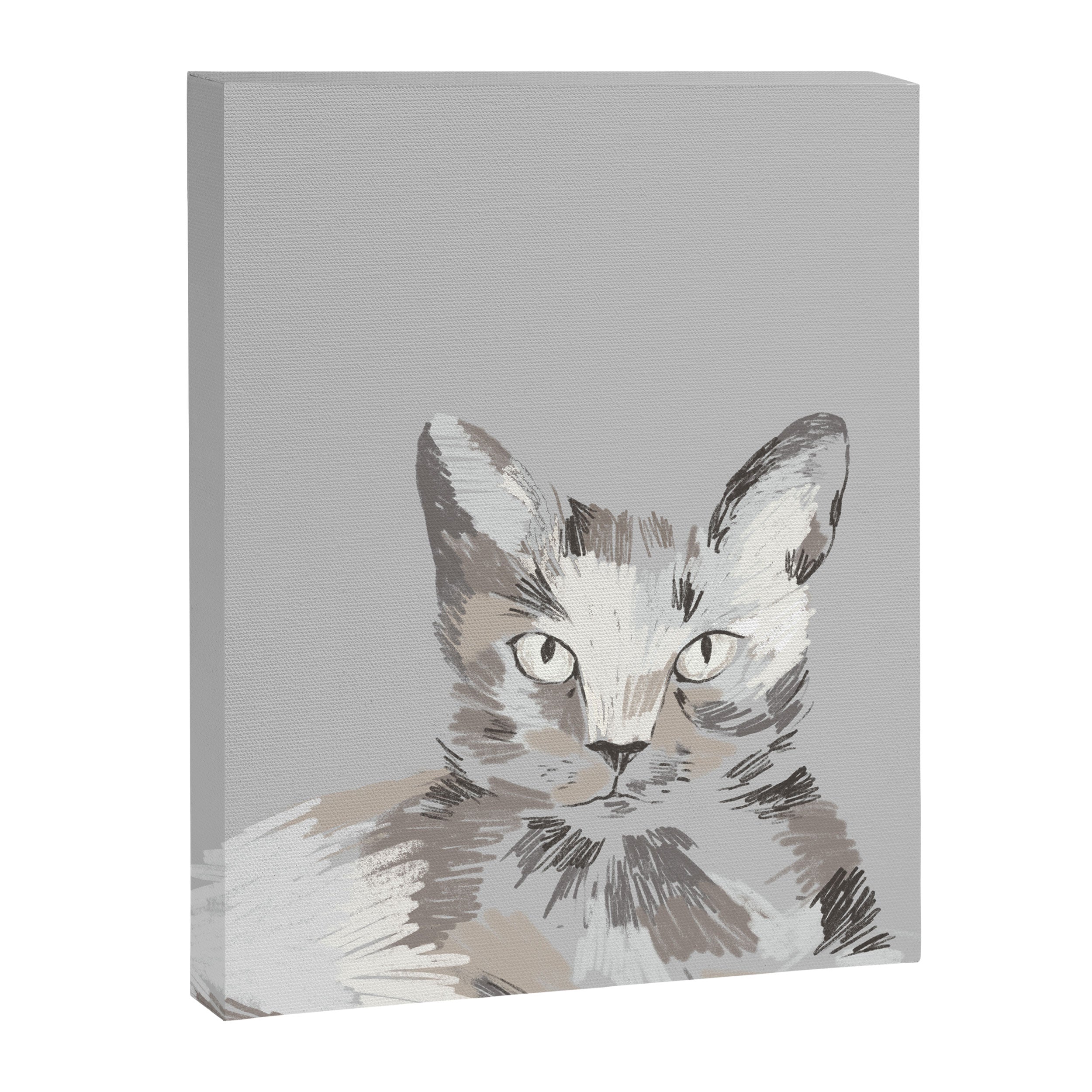 Gray Cat Sketch Canvas Print Gallery Image 6