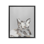Gray Cat Sketch Framed Canvas Print Gallery Image 6