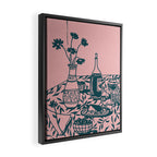 Green dinner Still Life Framed Canvas Print Gallery Image 2