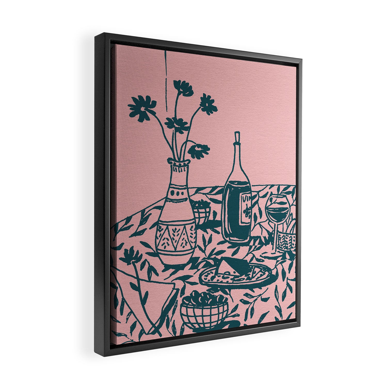 Green dinner Still Life Framed Canvas Print Gallery Image 2