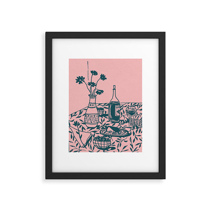 Green dinner Still Life Framed Art Print Gallery Image 1