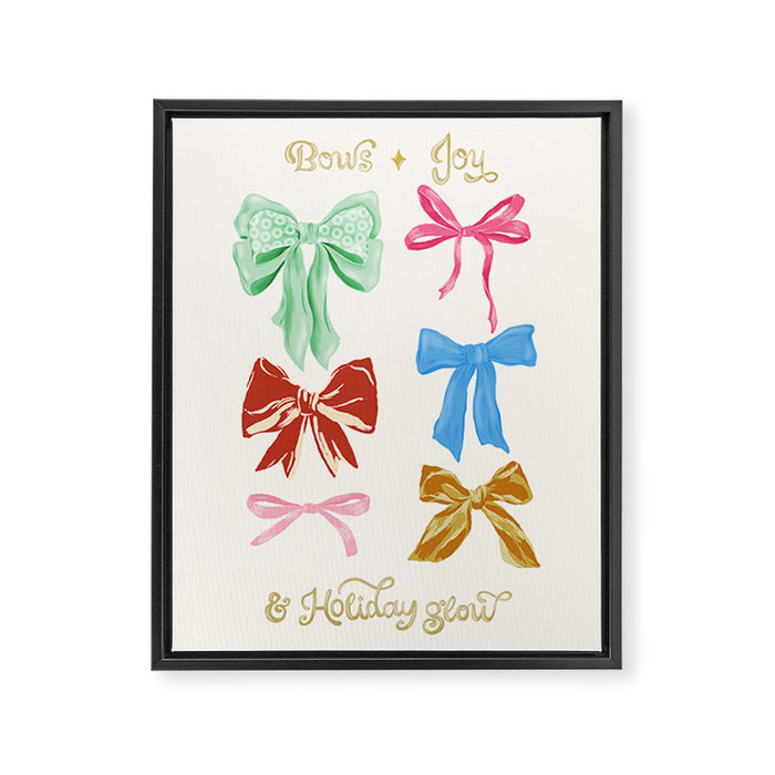 Holiday colorful bows Framed Canvas Print Gallery Image 1