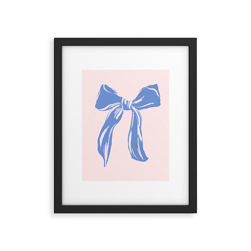 Light blue femenine bow Framed Art Print Gallery Image 4