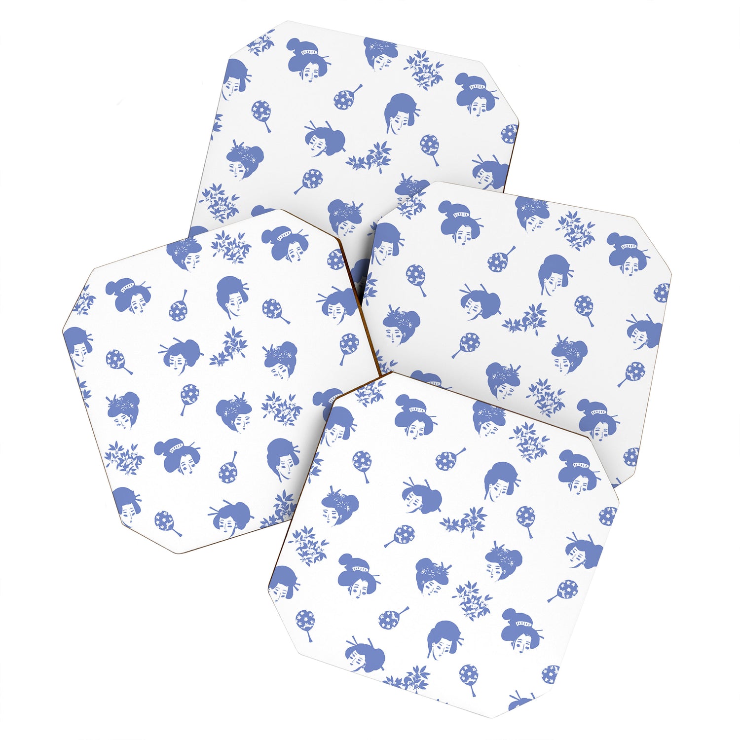 Light blue japanese pattern Coaster Gallery Image 1