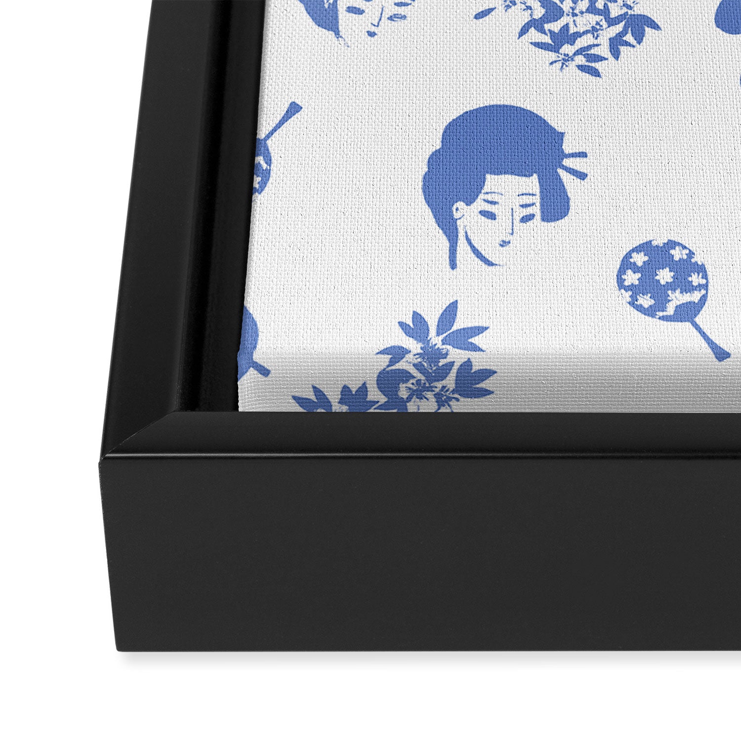 Light blue japanese pattern Framed Canvas Print Gallery Image 3