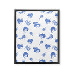 Light blue japanese pattern Framed Canvas Print Gallery Image 8