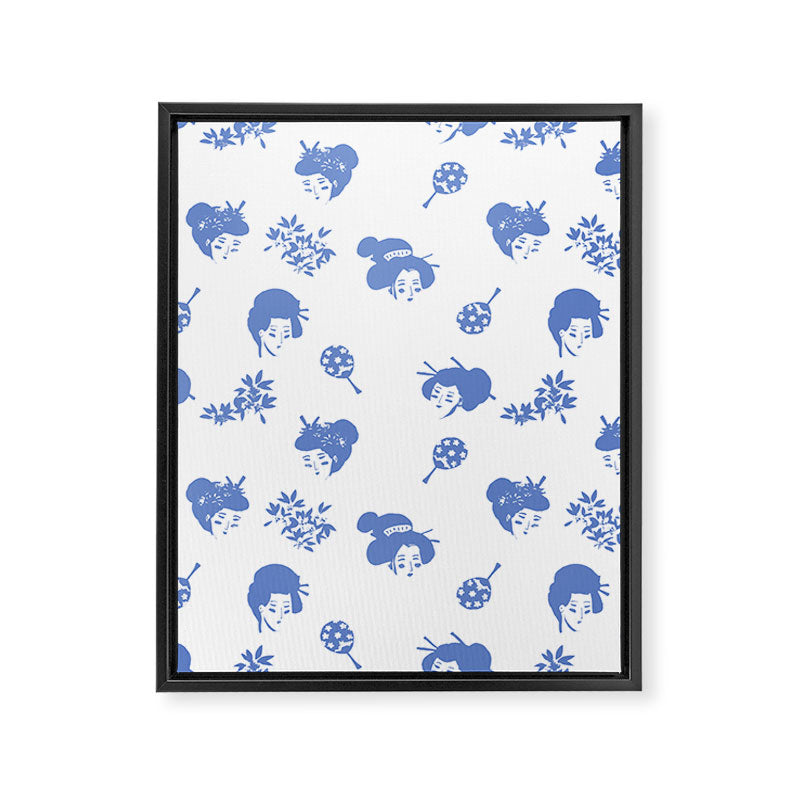 Light blue japanese pattern Framed Canvas Print Gallery Image 8
