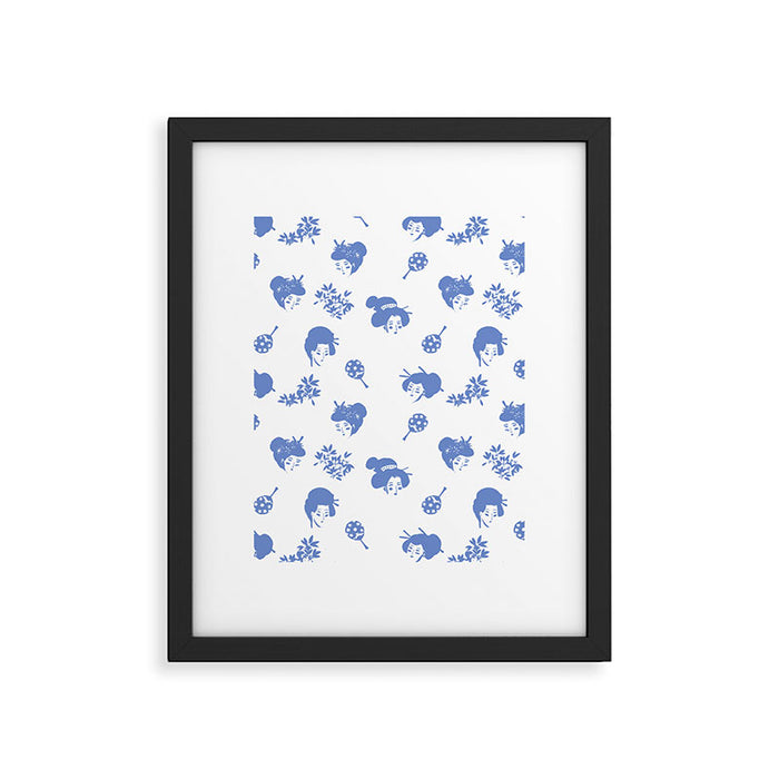 Light blue japanese pattern Framed Art Print Gallery Image 1