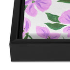Lilac gouache flowers Framed Canvas Print Gallery Image 3