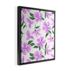 Lilac gouache flowers Framed Canvas Print Gallery Image 2
