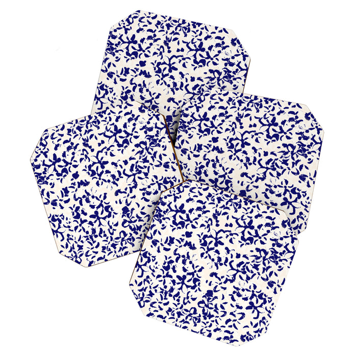 Mediterranean blue handmade floral Coaster Gallery Image 1