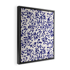 Mediterranean blue handmade floral Framed Canvas Print Gallery Image 2