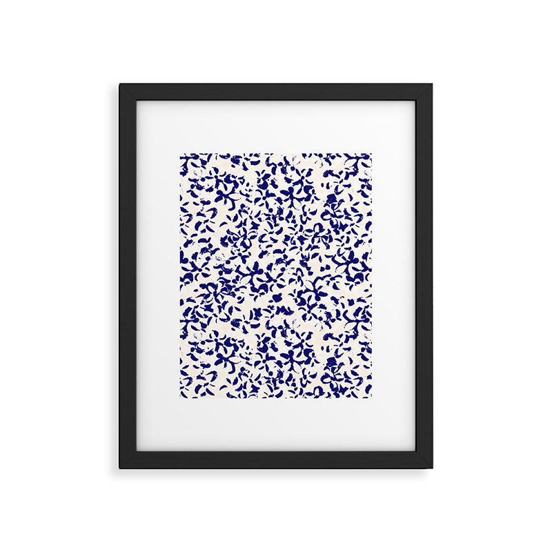 Mediterranean blue handmade floral Framed Art Print Gallery Image 6