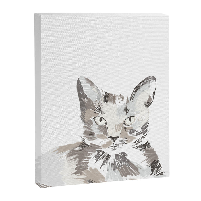 Minimalist Line Art Cat Canvas Print Gallery Image 1