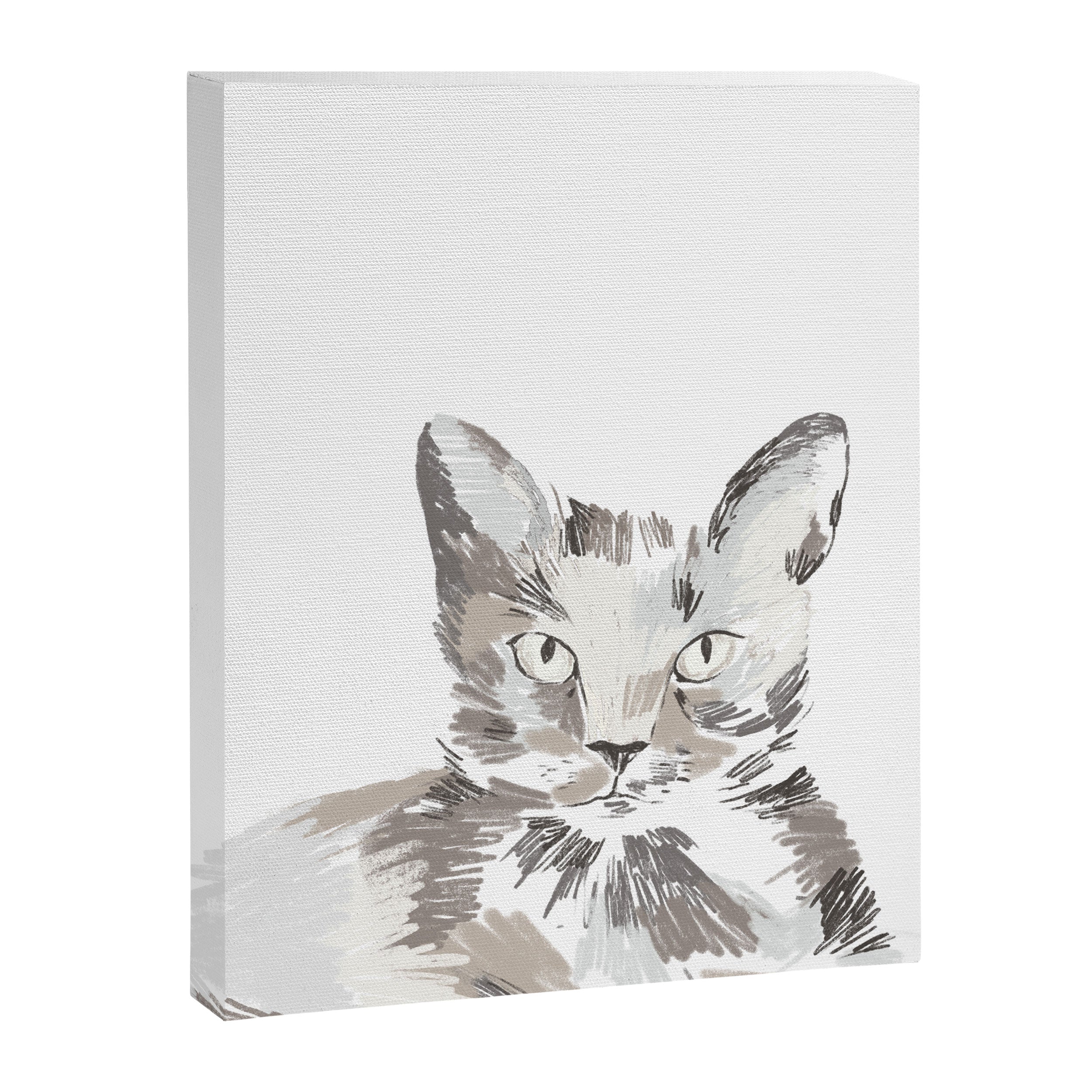 Minimalist Line Art Cat Canvas Print Gallery Image 6