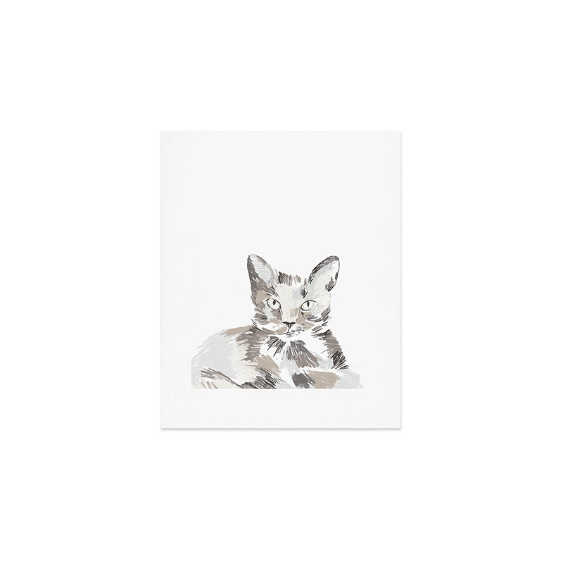 Minimalist Line Art Cat Art Print Gallery Image 1