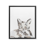 Minimalist Line Art Cat Framed Canvas Print Gallery Image 6