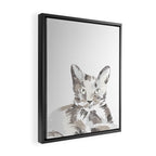 Minimalist Line Art Cat Framed Canvas Print Gallery Image 2