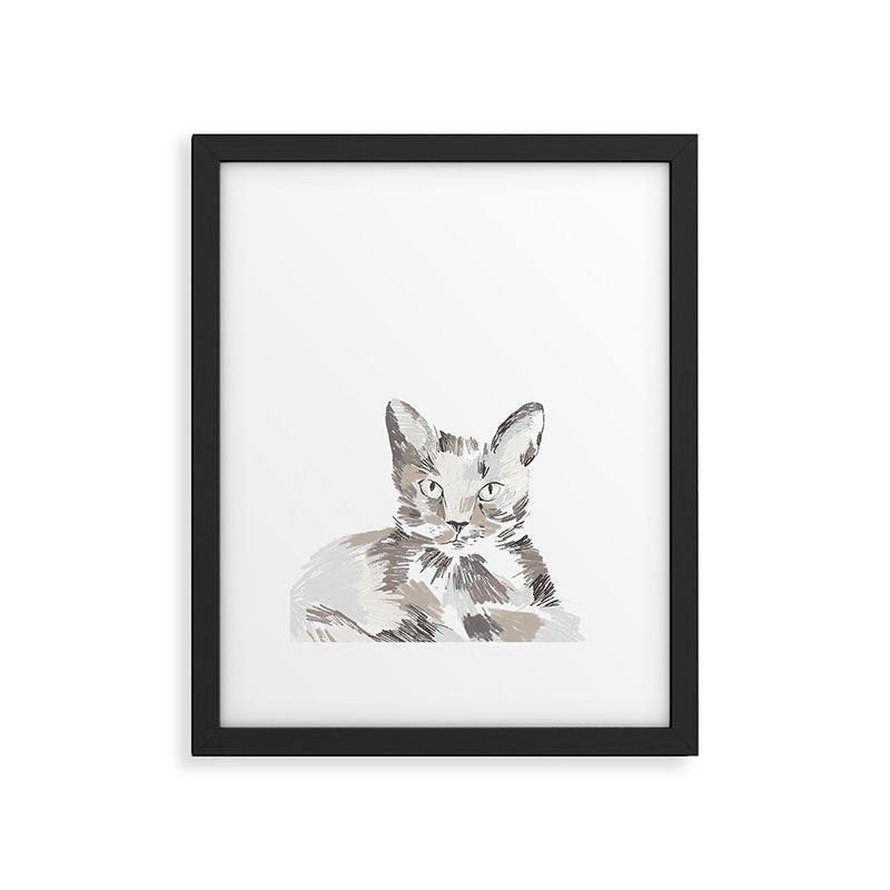 Minimalist Line Art Cat Framed Art Print Gallery Image 5