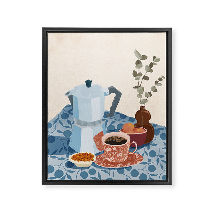 Morning coffee Framed Canvas Print Gallery Image 1