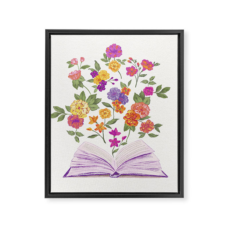 Open book blossom - Full color Framed Canvas Print Gallery Image 6