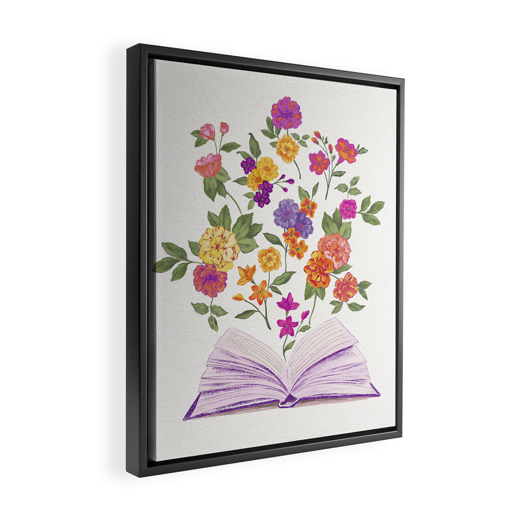 Open book blossom - Full color Framed Canvas Print Gallery Image 2