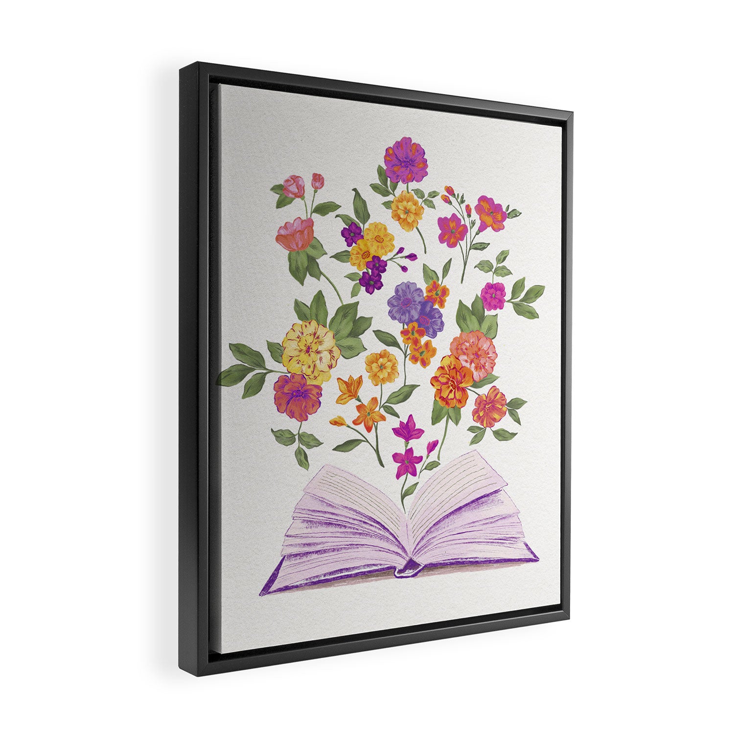 Open book blossom - Full color Framed Canvas Print Gallery Image 2