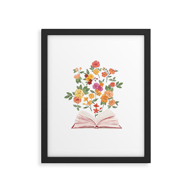 Open book blossom - Orange & pink Framed Art Print Gallery Image 5