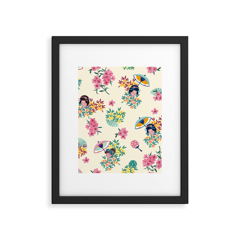 Pastel pink oriental pattern Framed Art Print Gallery Image 6