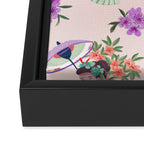 Pastel purple oriental pattern Framed Canvas Print Gallery Image 3