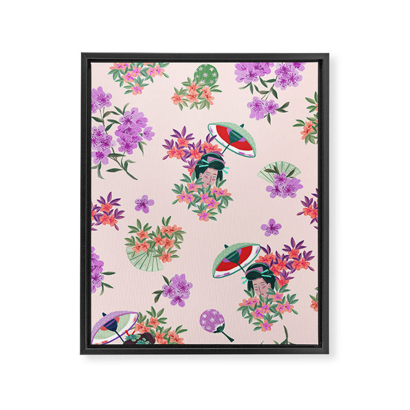 Pastel purple oriental pattern Framed Canvas Print Gallery Image 8